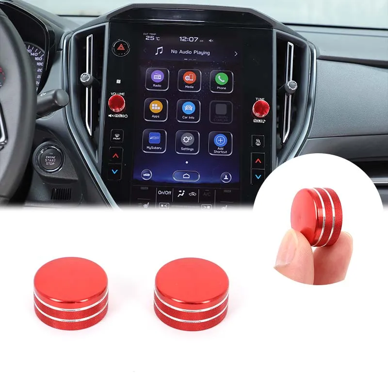 

For Subaru Crosstrek 2024+ Subaru WRX 2022+ Aluminum Alloy Red Car Center Volume Knob Ring Decorative Sticker Car Accessories