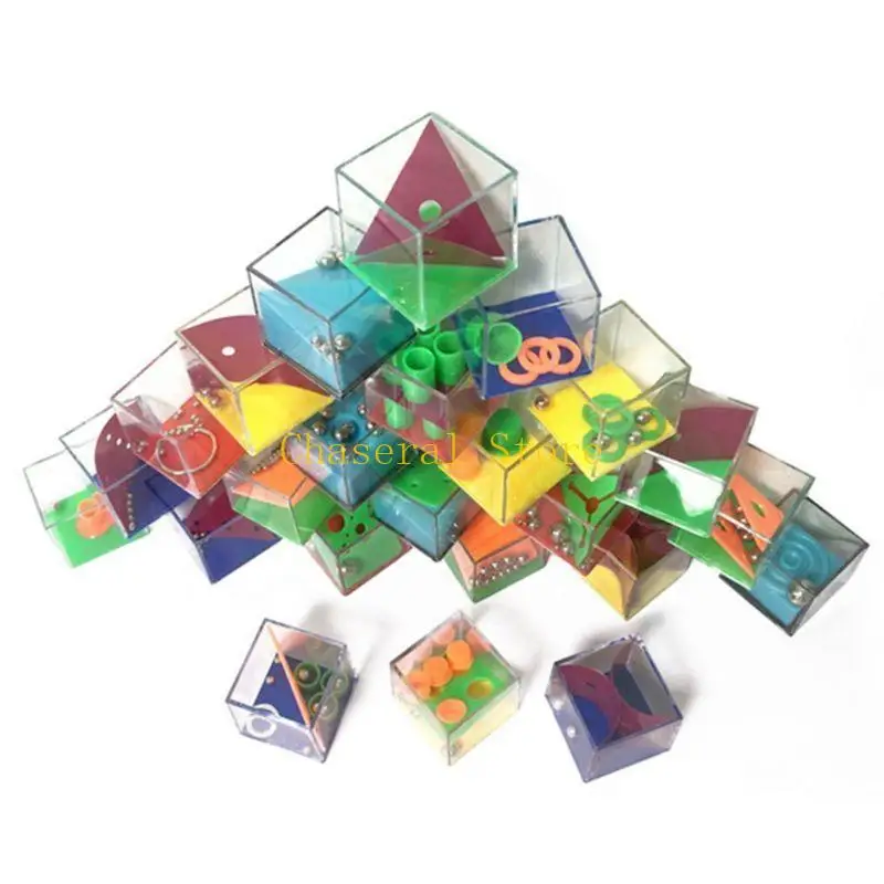 E7CE 24 PCS Maze Puzzle Box Three-Dimensional Ball Maze Funny and Cool Teasers for Kids-Safe for Boys Girls Teens,