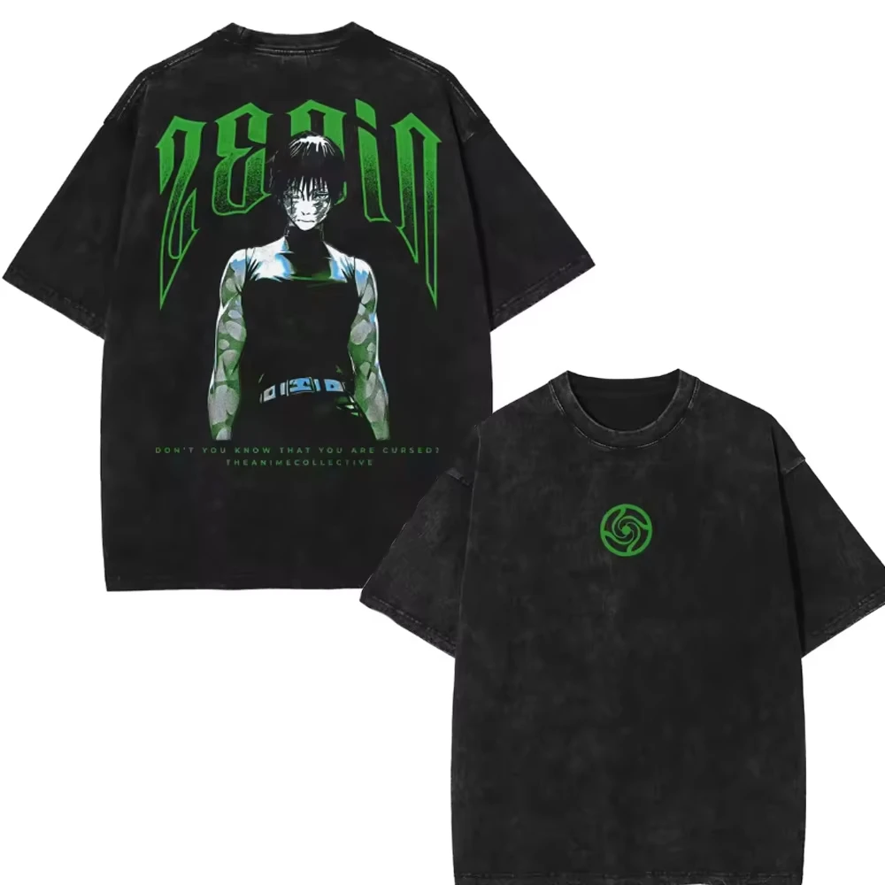 

Fashion Maki Zenin T Shirt Jujutsu Kaisen Anime Kawaii GifT Vintage Washed Casual Unisex Streetwear T-shirt