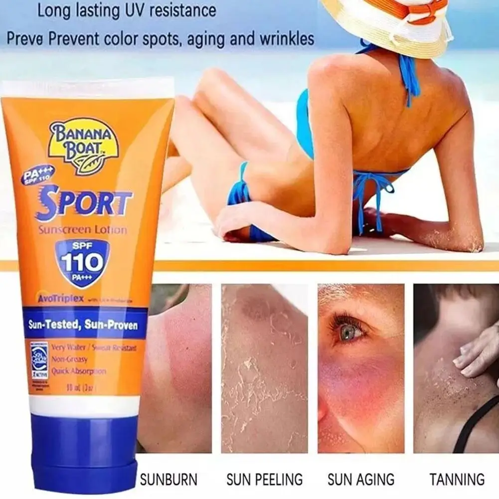 الموز قارب الوجه الجسم واقية من الشمس تبييض كريم الشمس SPF100 PA +++ مكافحة الشيخوخة النفط السيطرة ترطيب مقاوم للماء واقية من الشمس