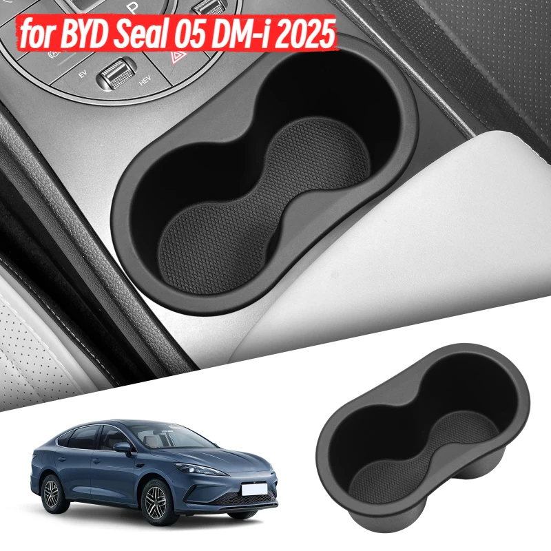 

for BYD Seal 05 DM-i 2025 Center Console Water Cup Holder Storage Box Car Interior Drinks Accessories Black