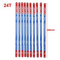 10 PCS 14T/18T/24T Hand Saw Blades Set 300mm BiMetal M35 Stee Hacksaw Blade Multifunctional For Home DIY Wood Fast Cutting Tools