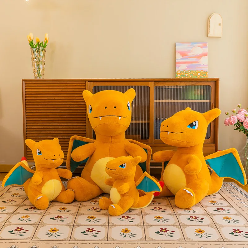 Kawaii Charmander Plush Toy Cute Fire Dragon Stuffed Doll Pokemon Puppet Children Birthday Gift for Kids Prize