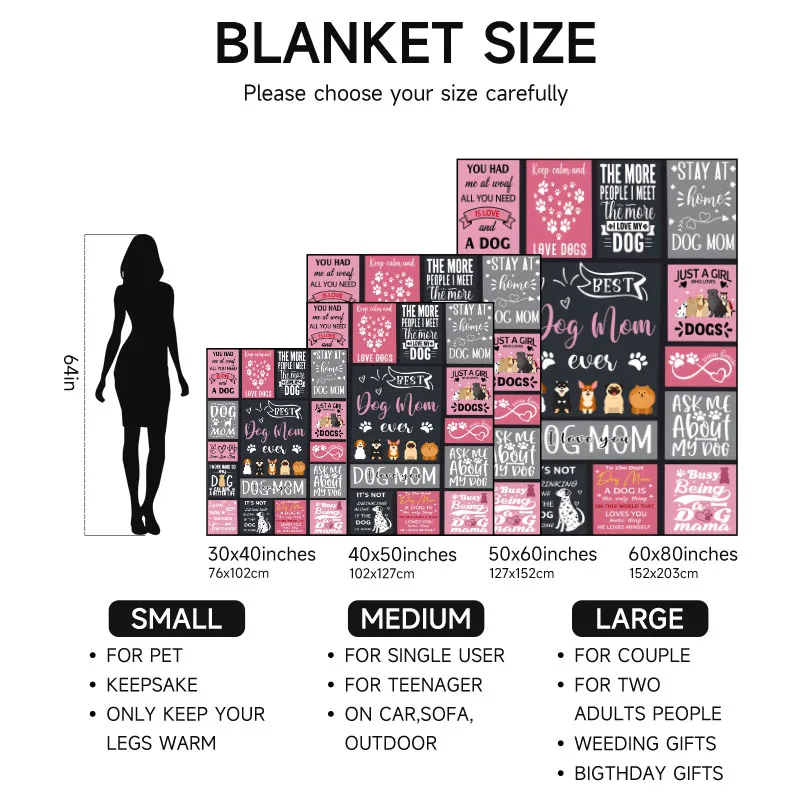 قطعة واحدة من بطانية الفانيلا ذات طابع كلب أمي، طراز مريح للأريكة والسرير والمكتب. هدية مثالية للعائلة والأصدقاء والعطلات. #6