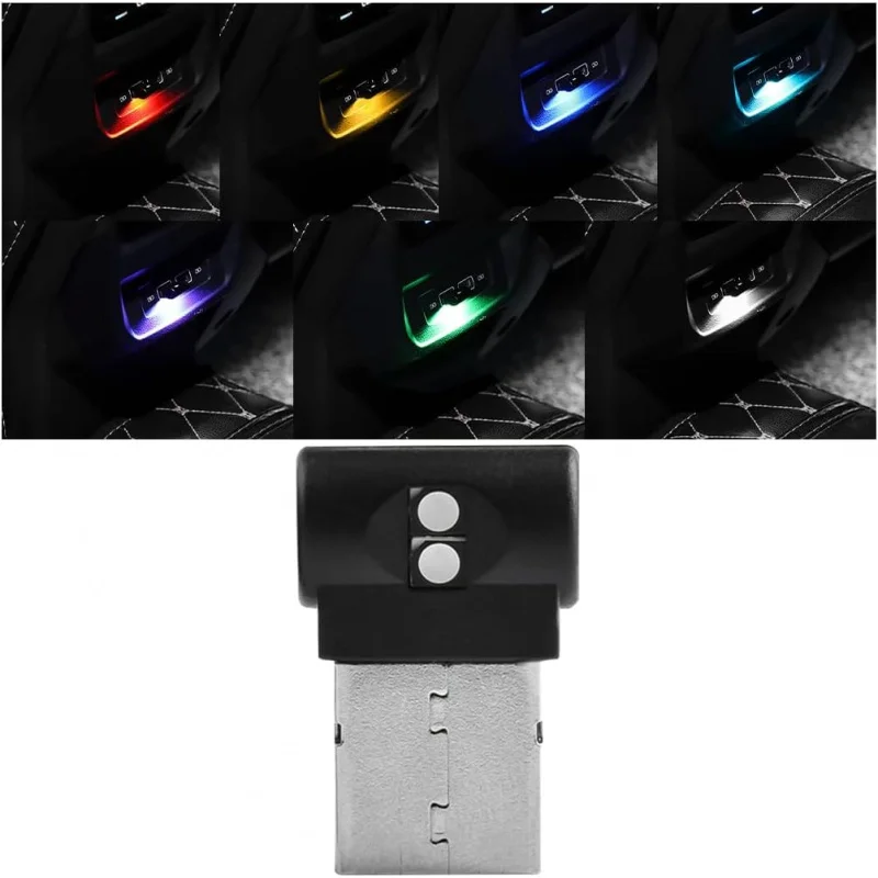 

USB-светодиодная атмосферная лампа для салона автомобиля, портативная окружающая лампа для автомобиля, подключаемый интерфейс, автомобильный интерьер, ночной L