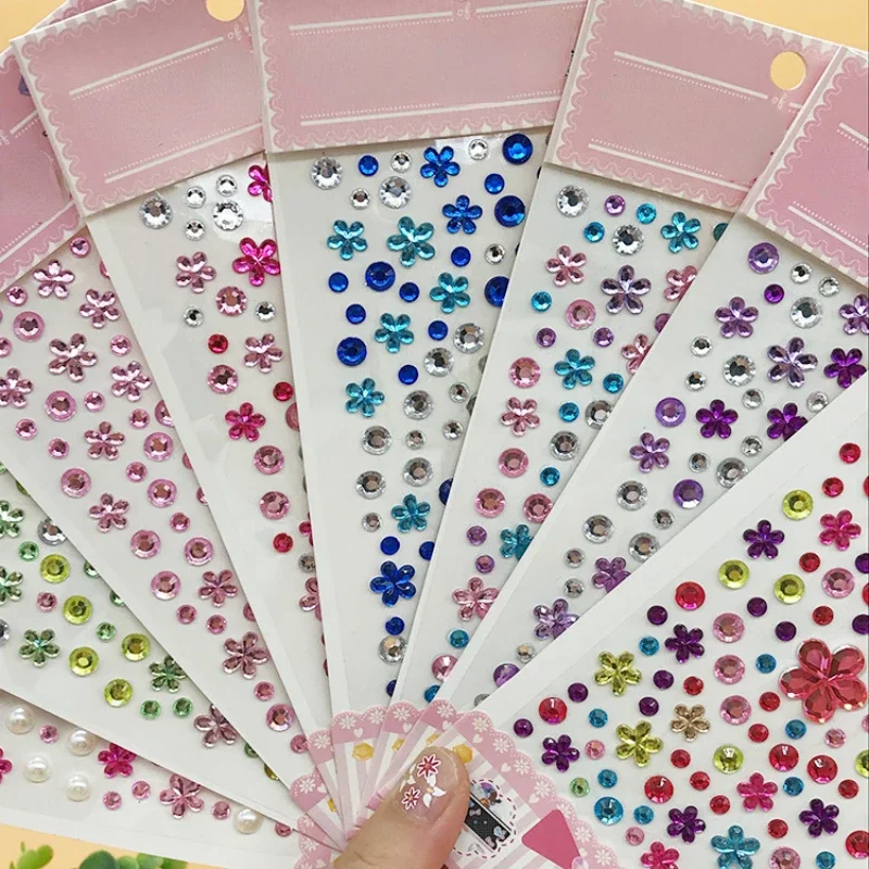 

New Stickers On The Face Rhinestone Makeup Bright Face Art Sticker Children's Temporary Tattoo Rhinestone For Strasse Makeup