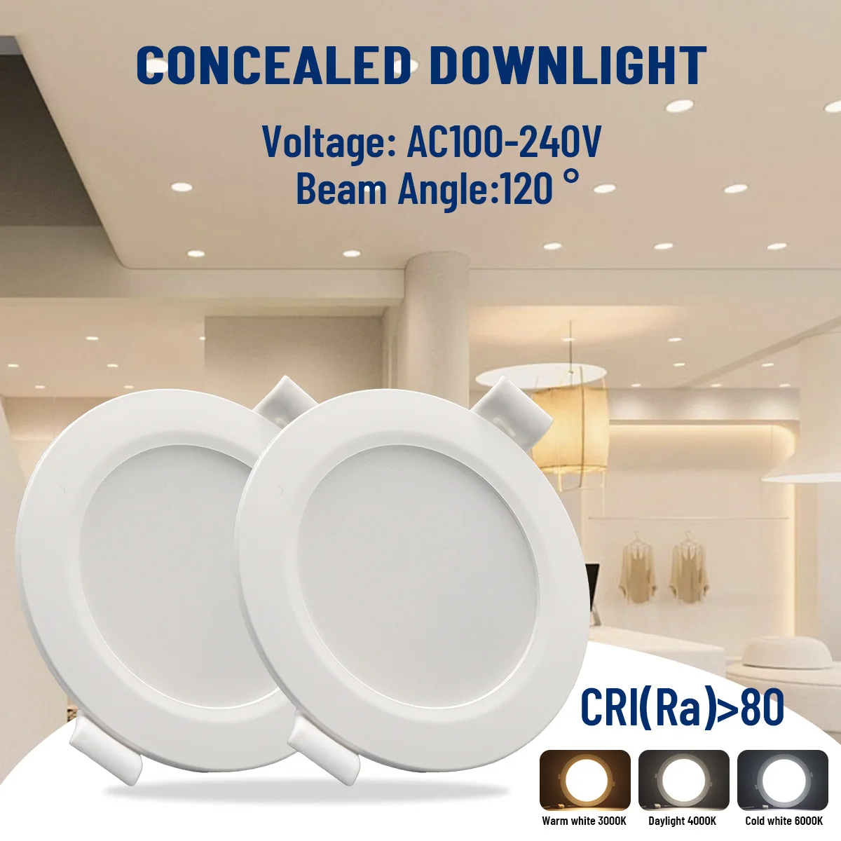 2pcs LED Downlight 110V 220V Ceiling Light Recessed Led Down light Round Panel for Kitchen Ceiling Light with Spotlight Function