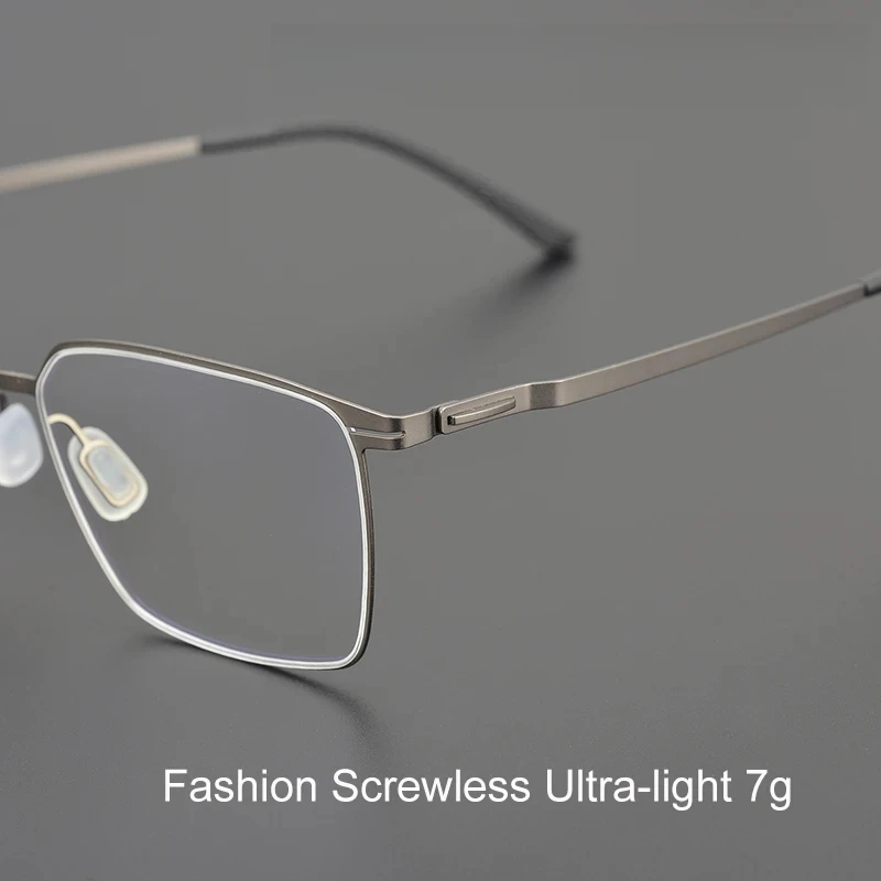 Meeshow Square Screwless Glasses Frame Men Fashion Utra-light 7g High Elasticity Stainless Steel Eyewear No Pressure Eyeglasses