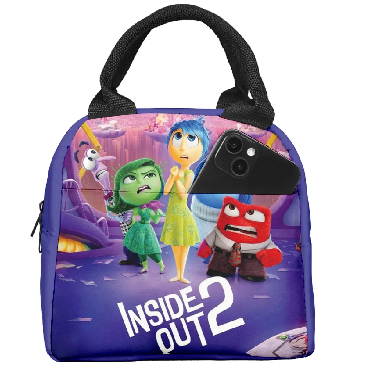 Disney Inside Out 2 Cartoon Lunch Bags Anime Printed Lunch Tote Children Cute Food Insulation Bags Fashion Picnic Bags Gifts