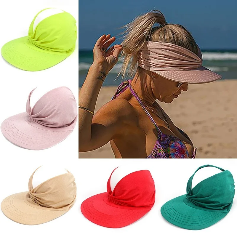 

Summer Women Sun Hat Female Elastic Hollow Cap Adult Sun Protection Oversized Brim Sunhat Anti-ultraviolet Elastic Hat for Women