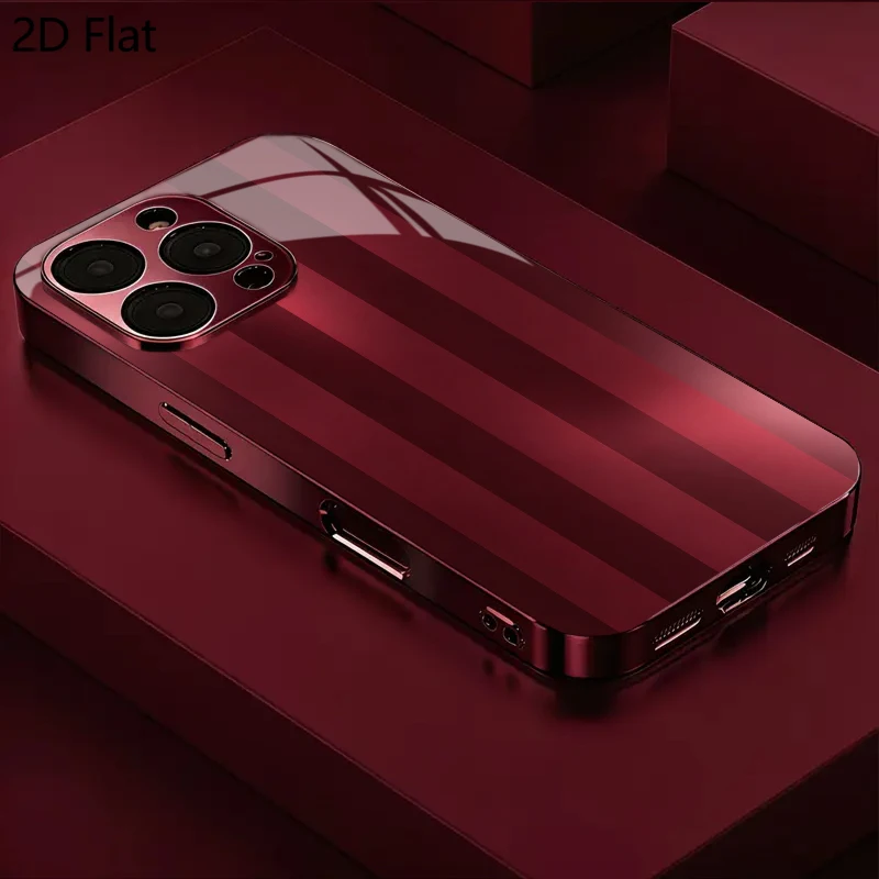 Vertical Striped 2DFlat For IPhone17 18 16 15 14 13 12 11 Pro Max XS XR 8 7Plus Phone Cover Shockproof Protective Back Cover - view 4