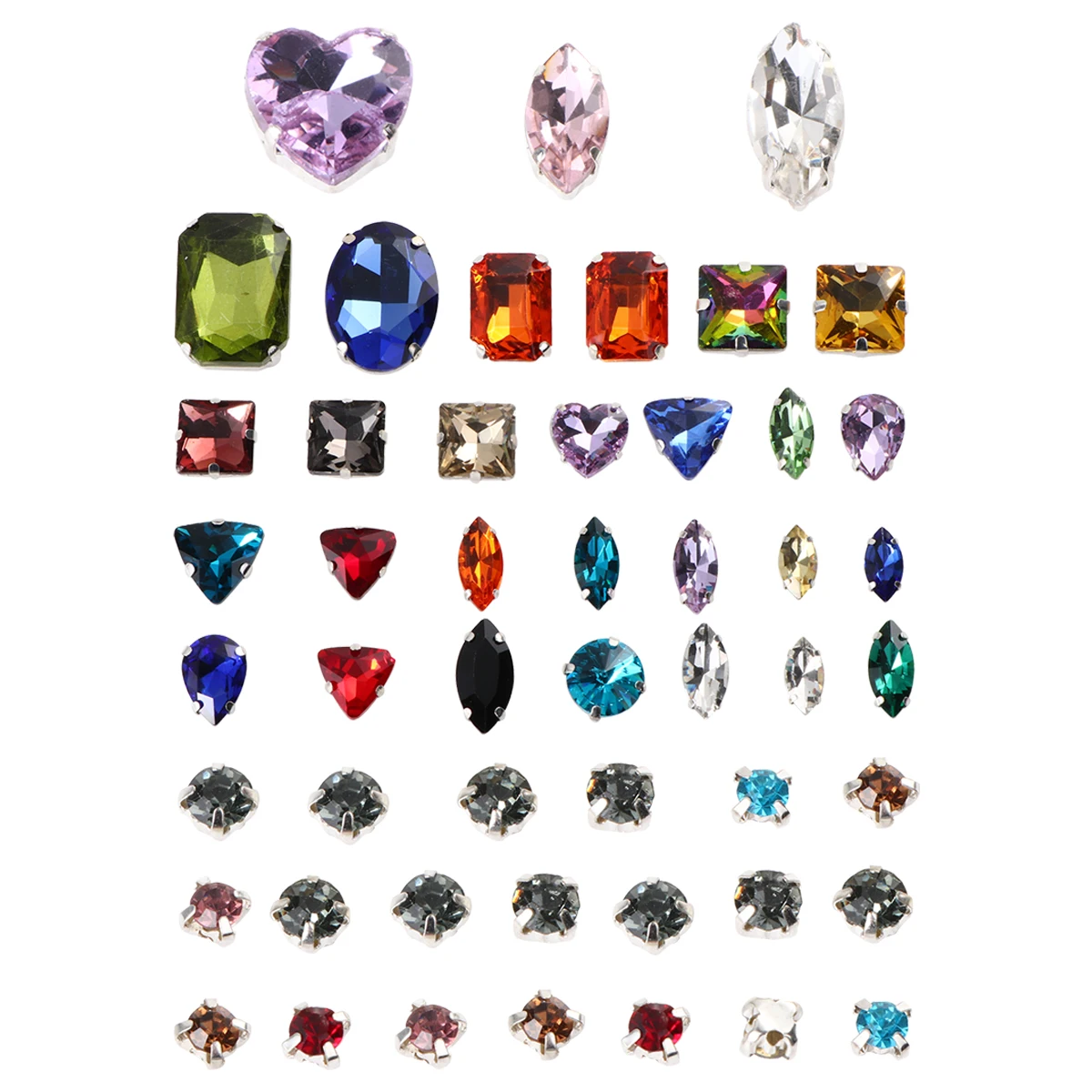 

50 Pcs Crystal Claw Drill Rhinestones Fabric Teardrop for Garment