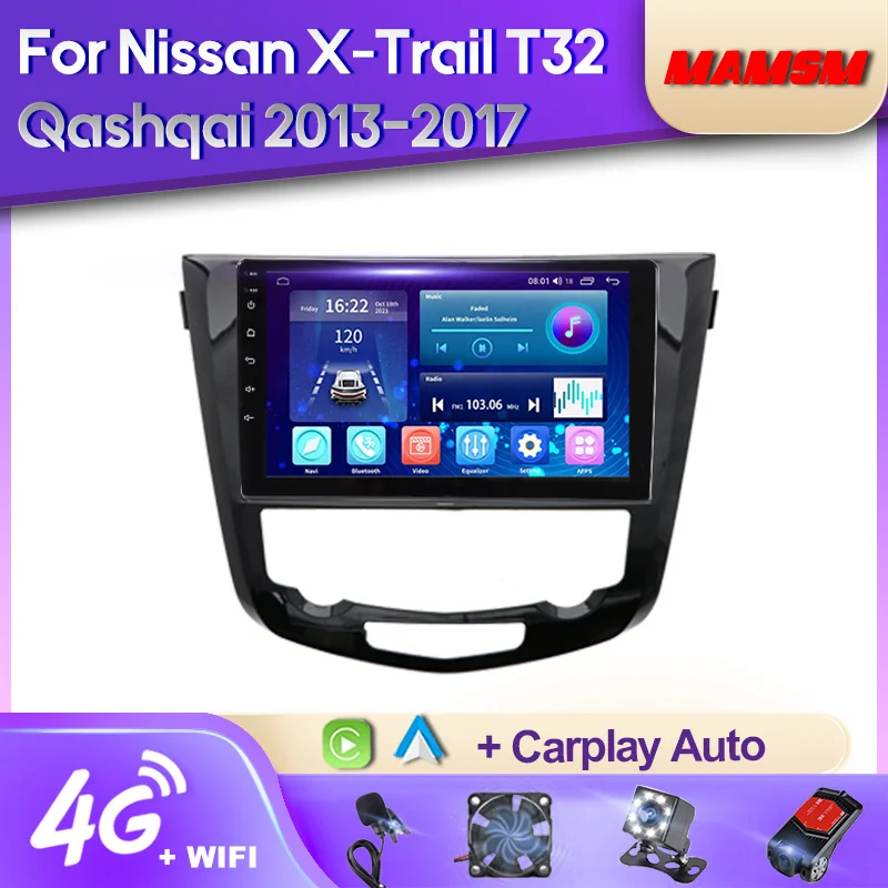 

Автомагнитола MAMSM Android 12 для Nissan X-TRAIL T32 Qashqai 2 J11 2013 - 2017 мультимедийный видеоплеер Стерео GPS Авторадио для Carplay