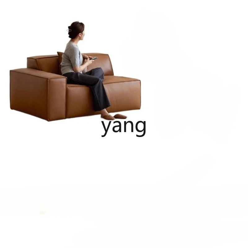

Tgf leather sofa living room Italian light luxury first-layer cowhide three-person sofa