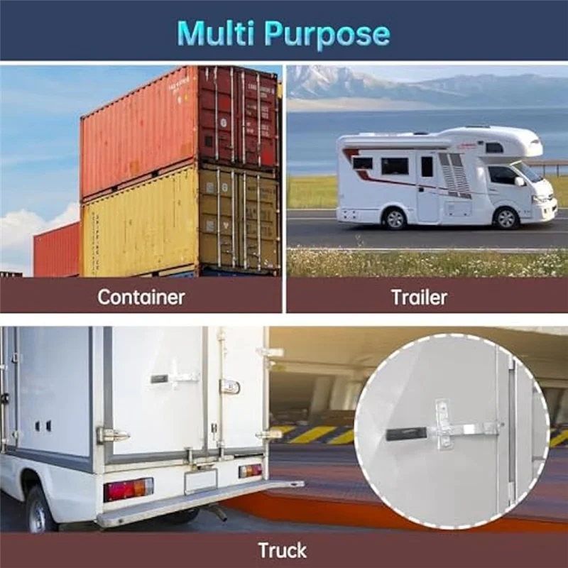 ABRU-2Pcs Cargo Trailer Door Hasp Keeper Lock Handle Enclosed Car Hauler For Ramp Padlock Cargo Trailer Door Hasp Latch Lock