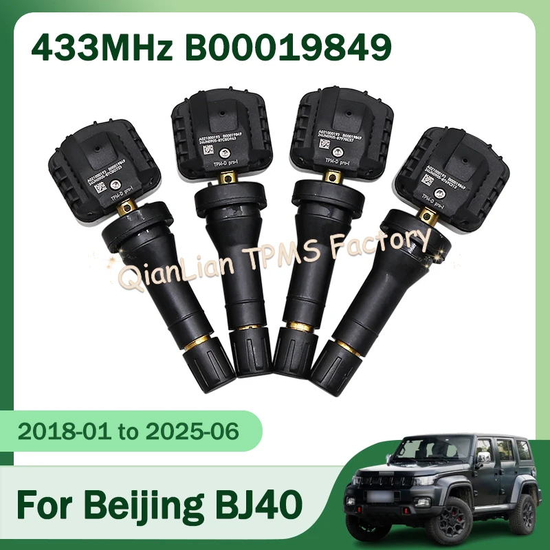 

Tire Pressure Monitoring System For Beijing BAIC BJ40 BJ40 Plus BJ60 BJ80 4pcs 433MHz B00019849 TPMS Tire Sensor