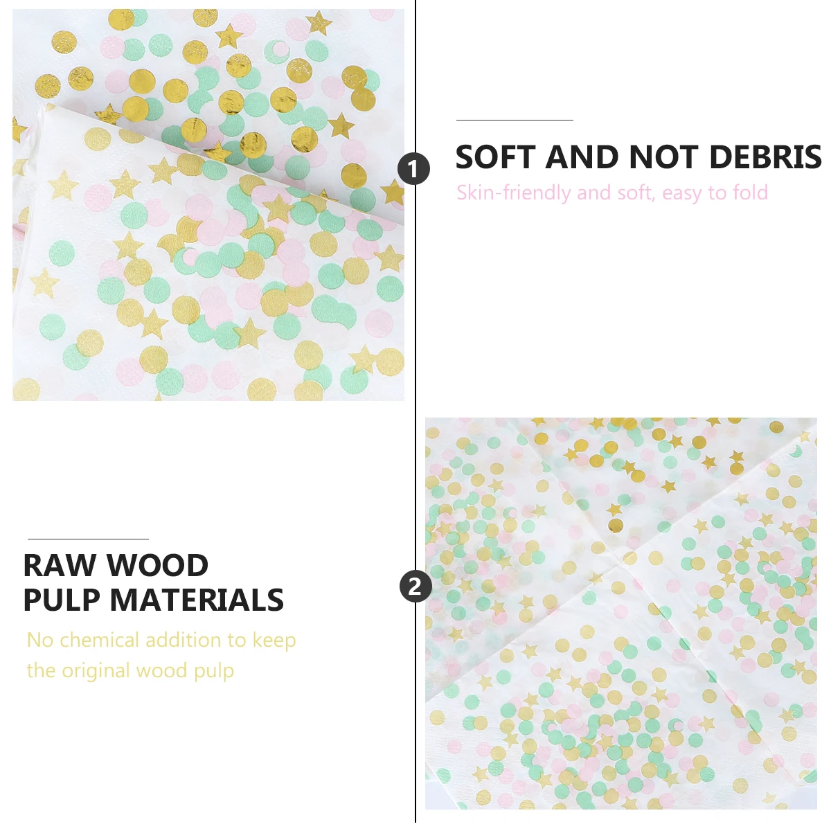 

20 Pcs Gilding Napkin Wedding Reception Napkins Paper Printed Disposable Dinner Christmas