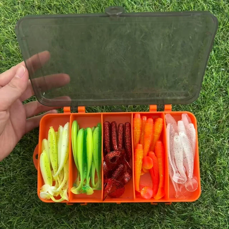 1Set Angelgerät Box Jig Köder 7cm Weicher Köder 3,5g 5g 7g 10g Jigging kopf Haken Angeln Box Pesca Swimbait Sinking Köder Kit – Detail 11