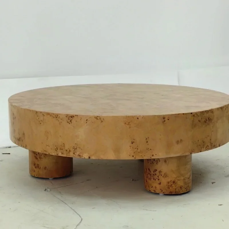 

Scandinavian-style Wabi-Sabi Eco-Friendly Durable Solid Wood Tree Knot Coffee Table for Living Room Hotels Cafs Homestays