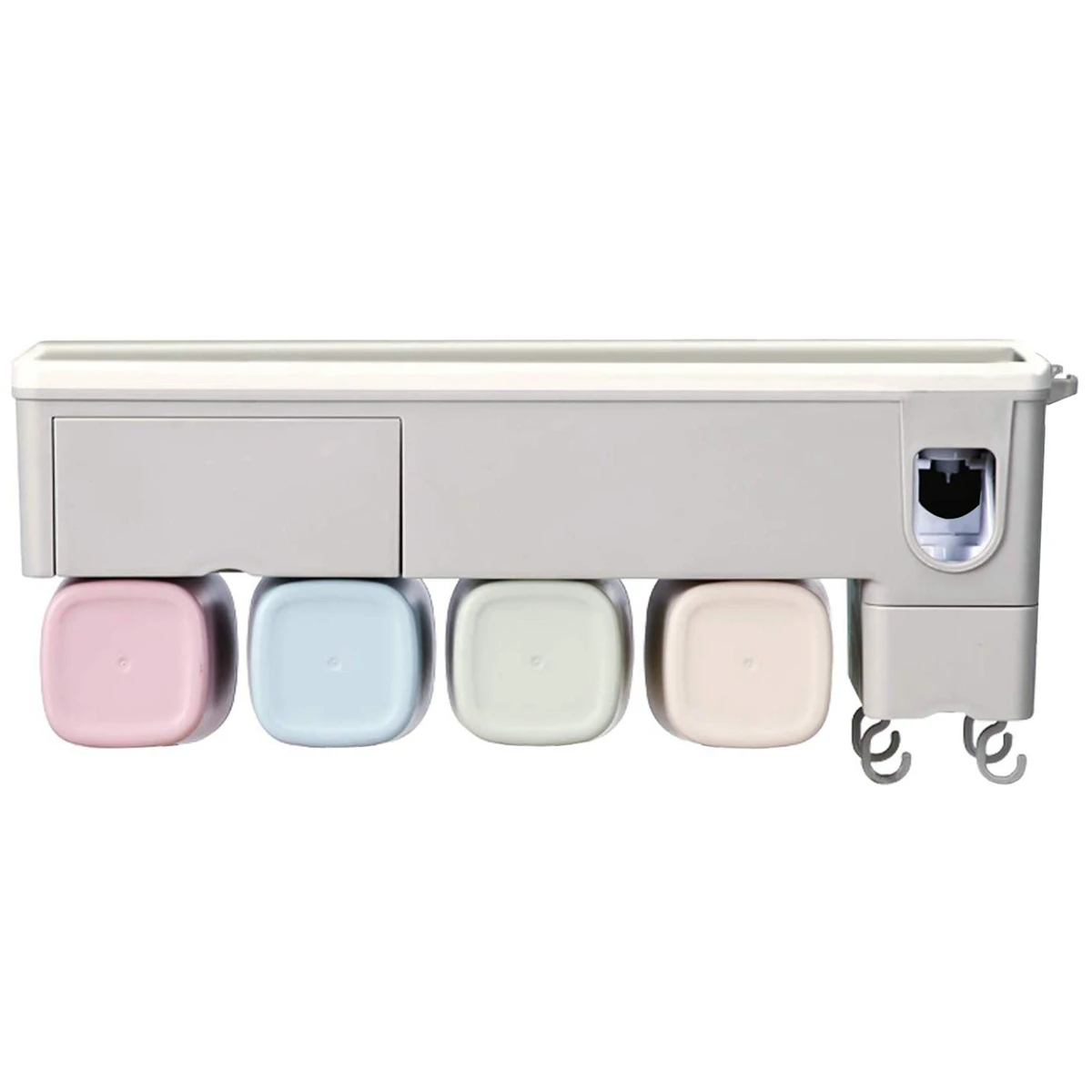 

-A12R 1X Toothbrush Holder, Automatic Toothpaste Dispenser & 4Pcs 24 Grid Silicone Ice Tray Molds DIY
