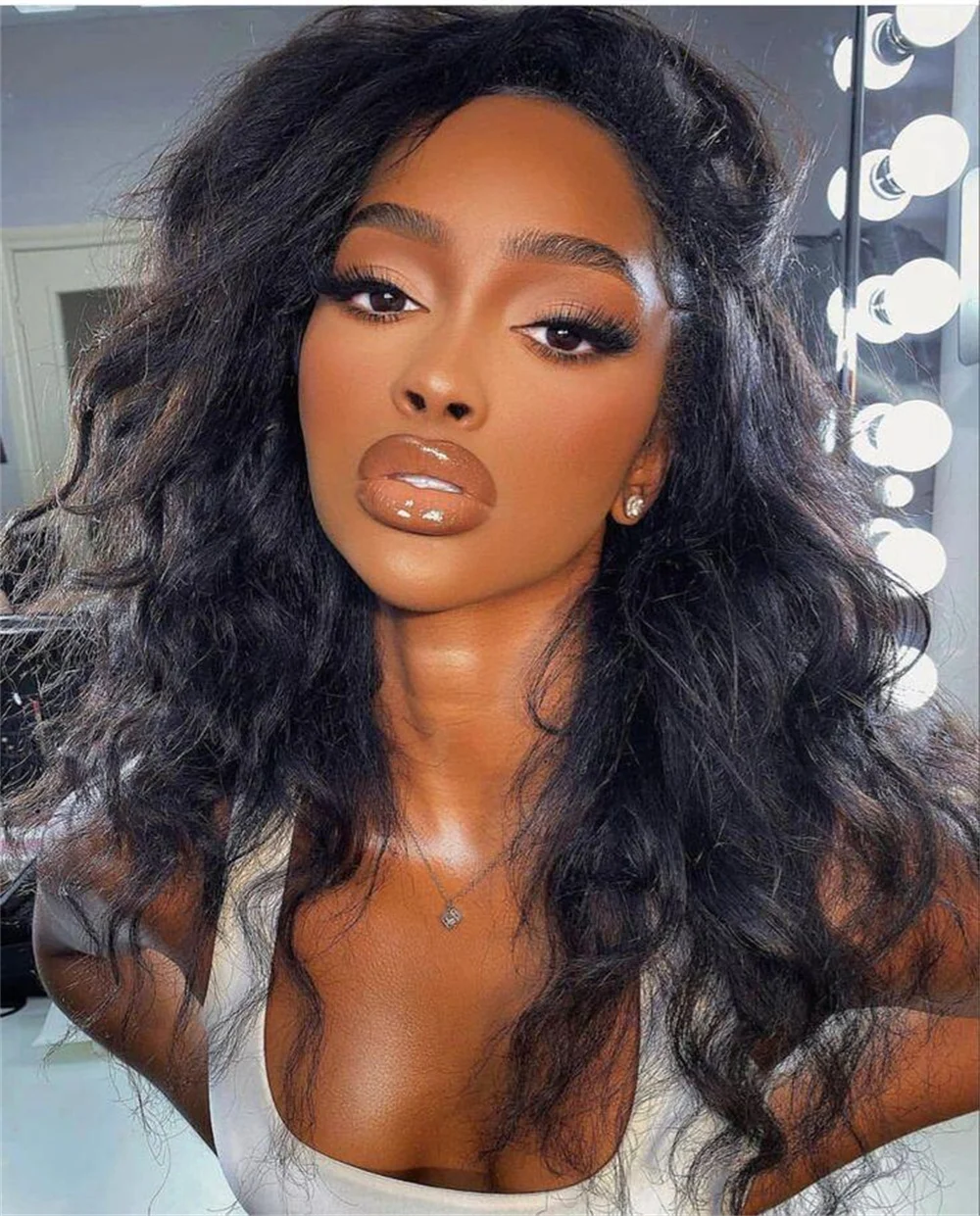 Long Soft Yaki 180Density Long Natural Black Kinky Straight Wave 13x4 Lace Front Wig For Women With Baby Hair Glueless image 4