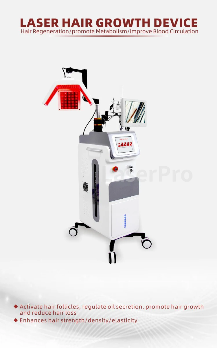 

Professional 650nm Diode Laser Hair Growth Machine Hair Treatment Scalp Detection Hair Restoration Hair Regrowth Salon Device