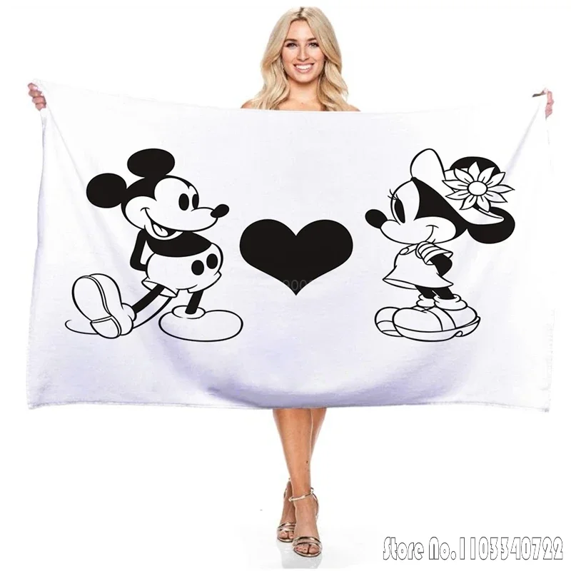 Mickey & Minnie Mouse Red Bath Towels Microfiber Beach Swimming Towel Decor for Kids Gift 75x150cm