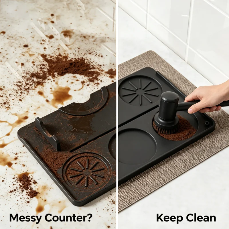 Coffee Tamper Mat Silicone Portafilter Mat for Espresso Machine Acceessories Waterproof Heat Resistant Easy to Clean Nonslip image 3