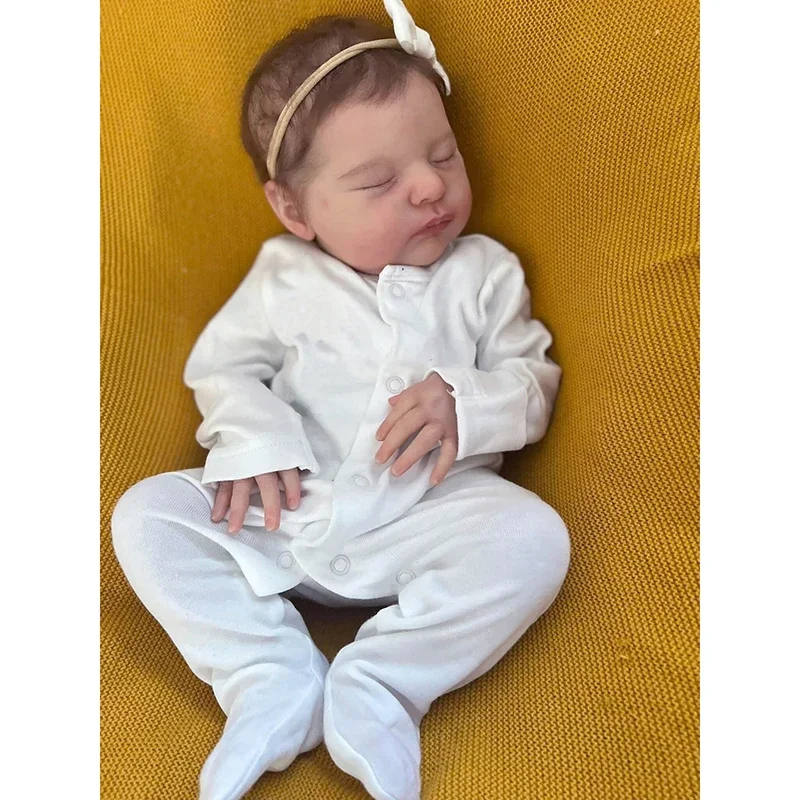 19inch Reborn Newborn Baby Doll Laura Handmade 3D Make-up Skin Tone Collectible Art Doll Muñecas Bebe Reborn Dolls para niñas