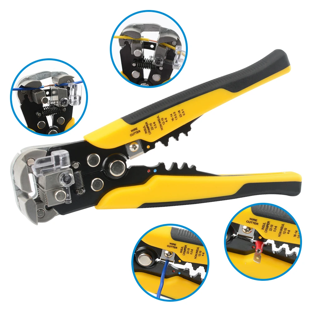 Professional Electrician Wire Hand Tool Terminal Set Cable Stripper Cutter Crimper Automatic Wire Crimping Stripping Plier