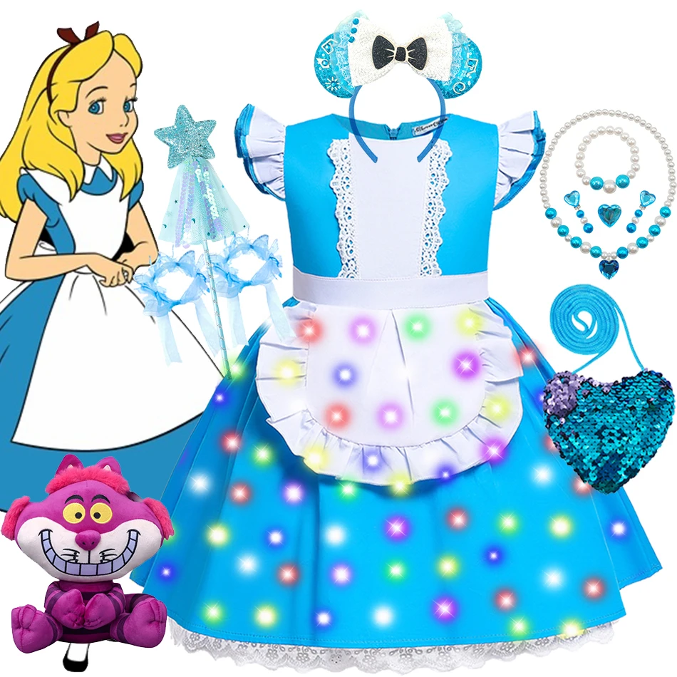 小さな女の子のためのアリスのコスプレドレス、赤ちゃんのためのメイドのユニフォーム、レースの写真衣装、子供のためのハロウィーンカーニバルのロールプレイングコスチューム、幼児のためのドレス