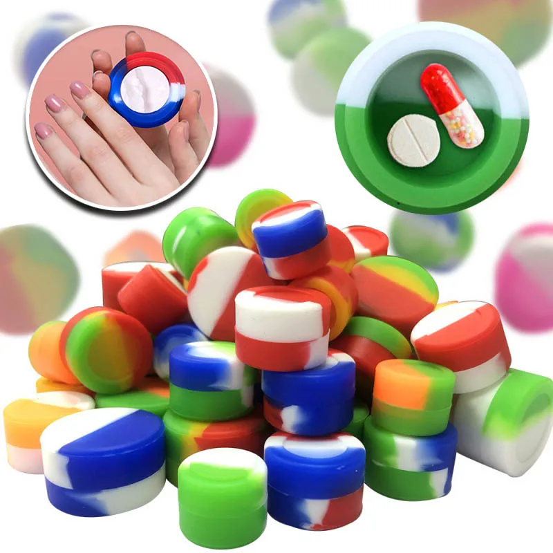 50/100Pcs Mini Nonstick Silicone Jar Lotion Medicine Cream Liquid Cosmetic Container Storage Pot Travel Bottle Ointment Storage