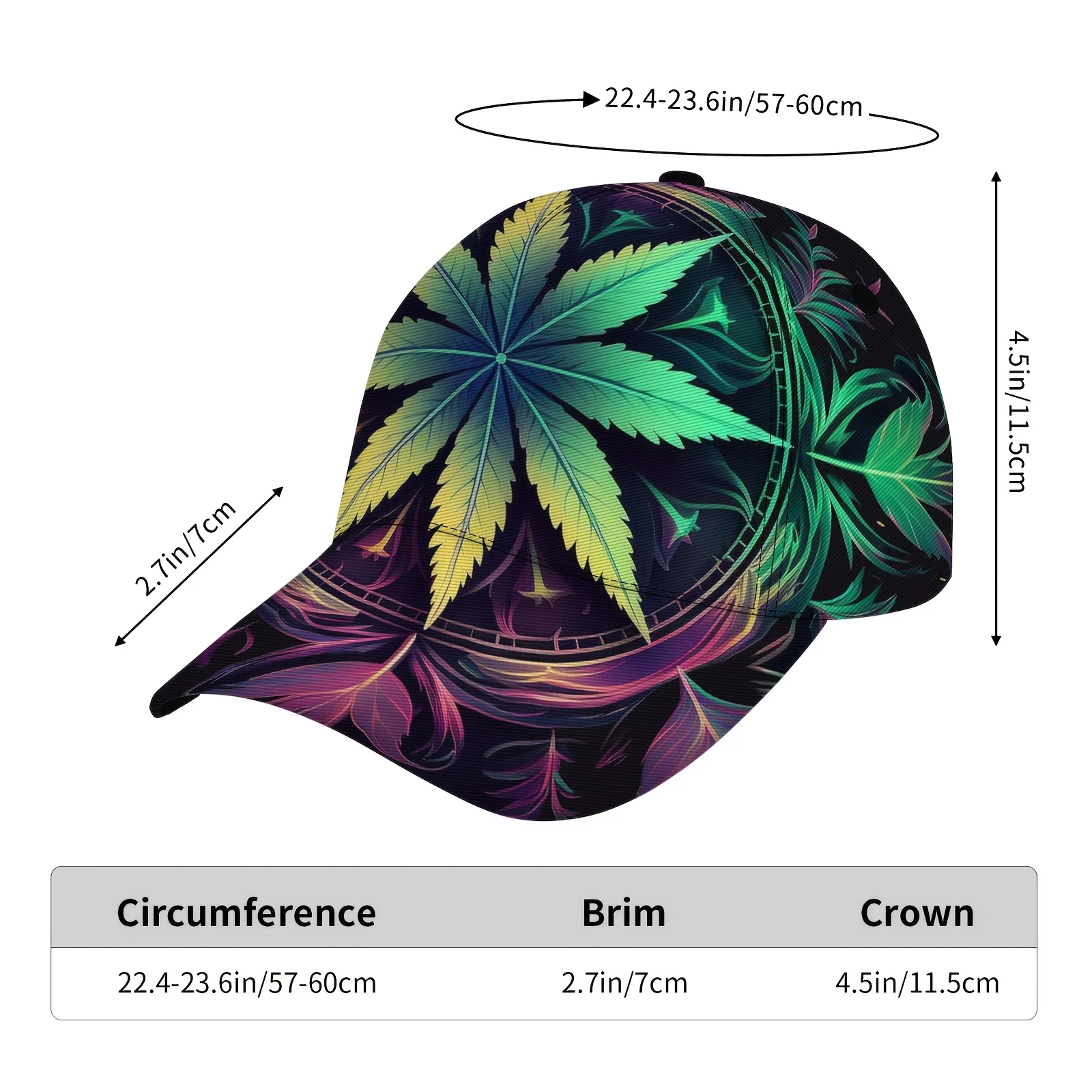 Custom Level Up Your Streetwear Game with This Vibrant Leaf Baseball Cap. The Bold, Color-changing Design Adds An Instant