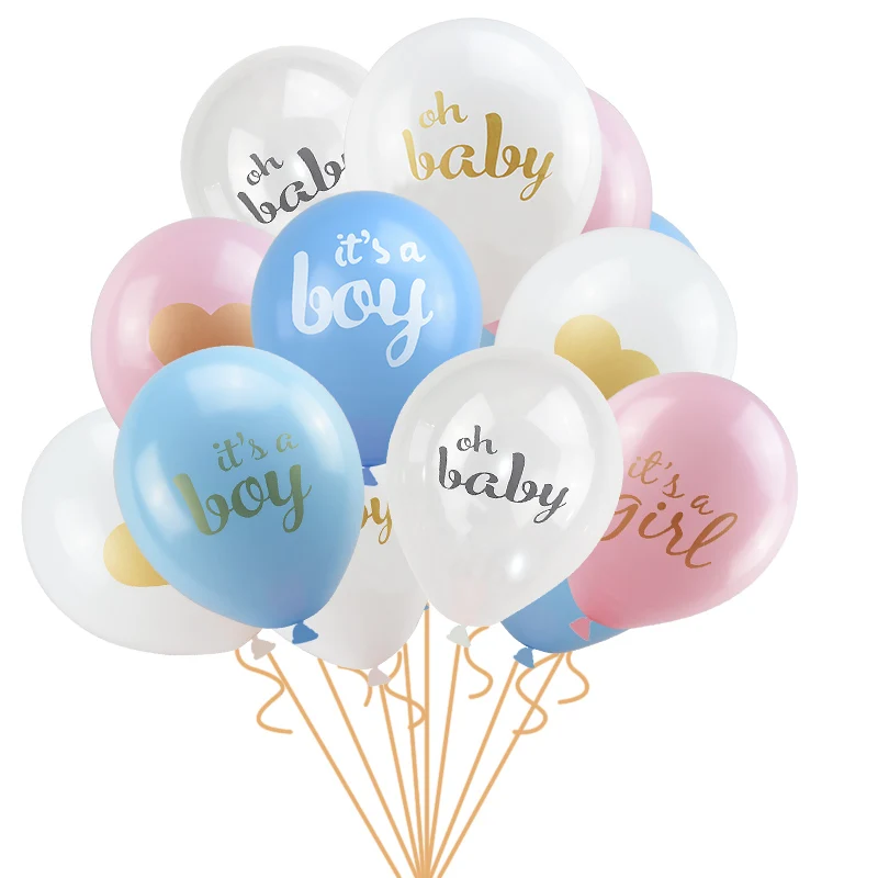 15Pcs It is A Girl Boy Foil Latex Balloons Set Kid Baby Shower Favor Air Globe Toys Birthday Party Decoration Supplies