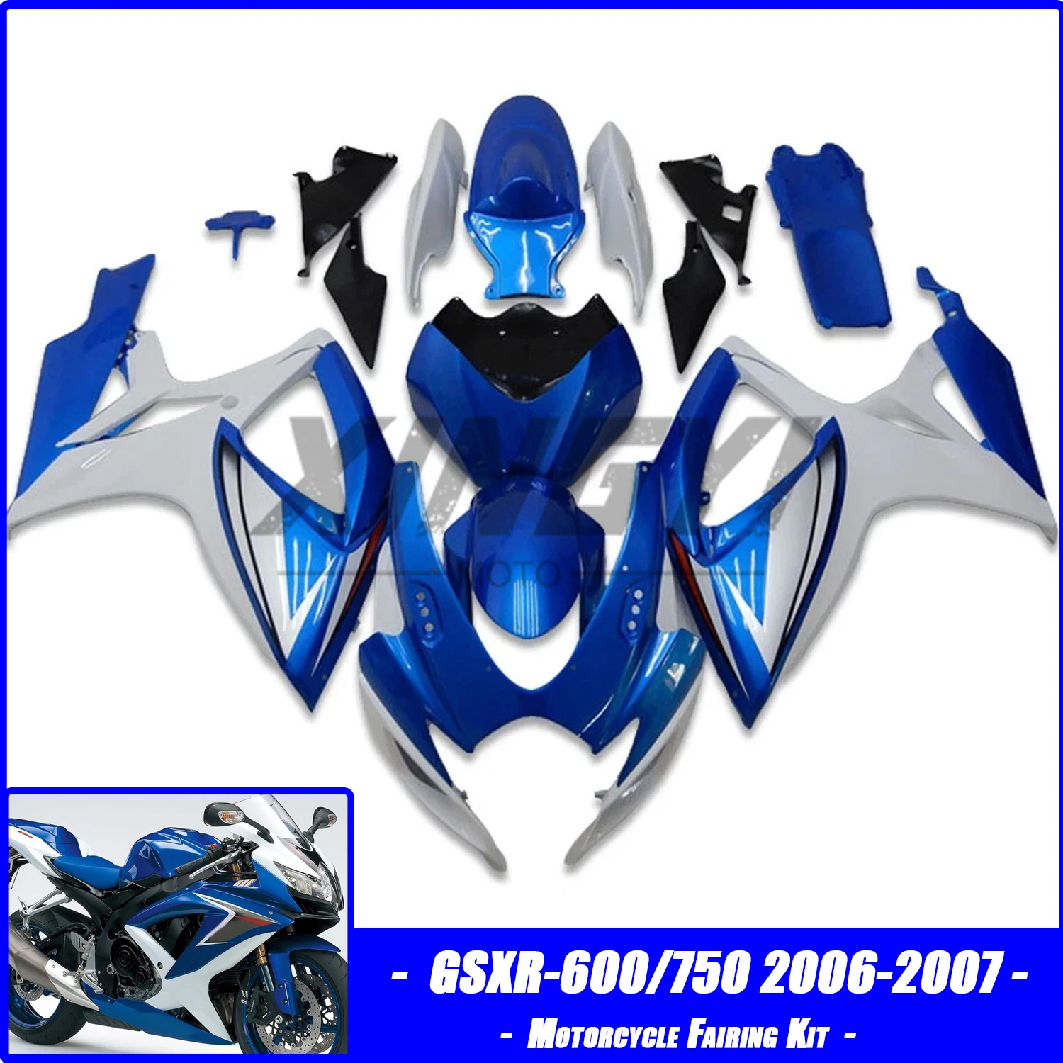 Fairing Kit Fit for Suzuki GSXR 600 GSXR750 2006-2007 K6 Motorcycle Plastics Fairing Kit Injection mold Bodywork Panel kit Blue