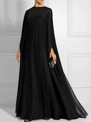 Spring Summer Fashion Dress Solid Color Shawl Evening Gown Long Maxi Dresses for Women Dolman Sleeve Floor-length Flowy Dress