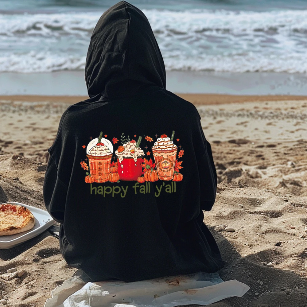 Паста с рисунком тыквы, мороженого, молока, чая, горячей пасты