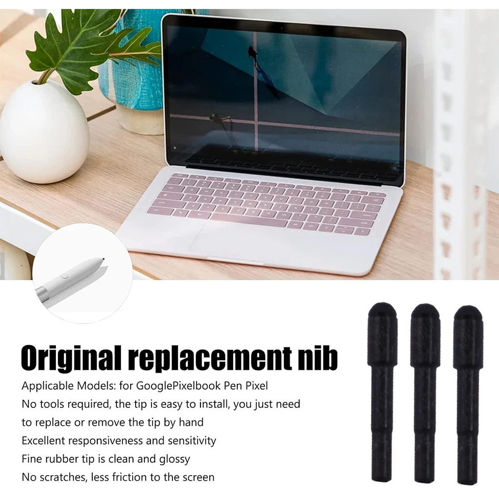 3Pcs Replacement Nibs with Clip Touch Pen Tips Stylus Replacement Spare Pen Tips for Lenovo Active Pen 2 4X80P28212 4XH0R14769