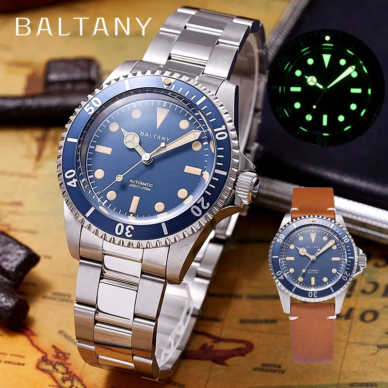 

Vintage Diving Watch Men's Water Ghost Homage Watches39MM Waterproof 20Bar NH38 Bracelet Luxury AutomaticMechanical Wristwatches