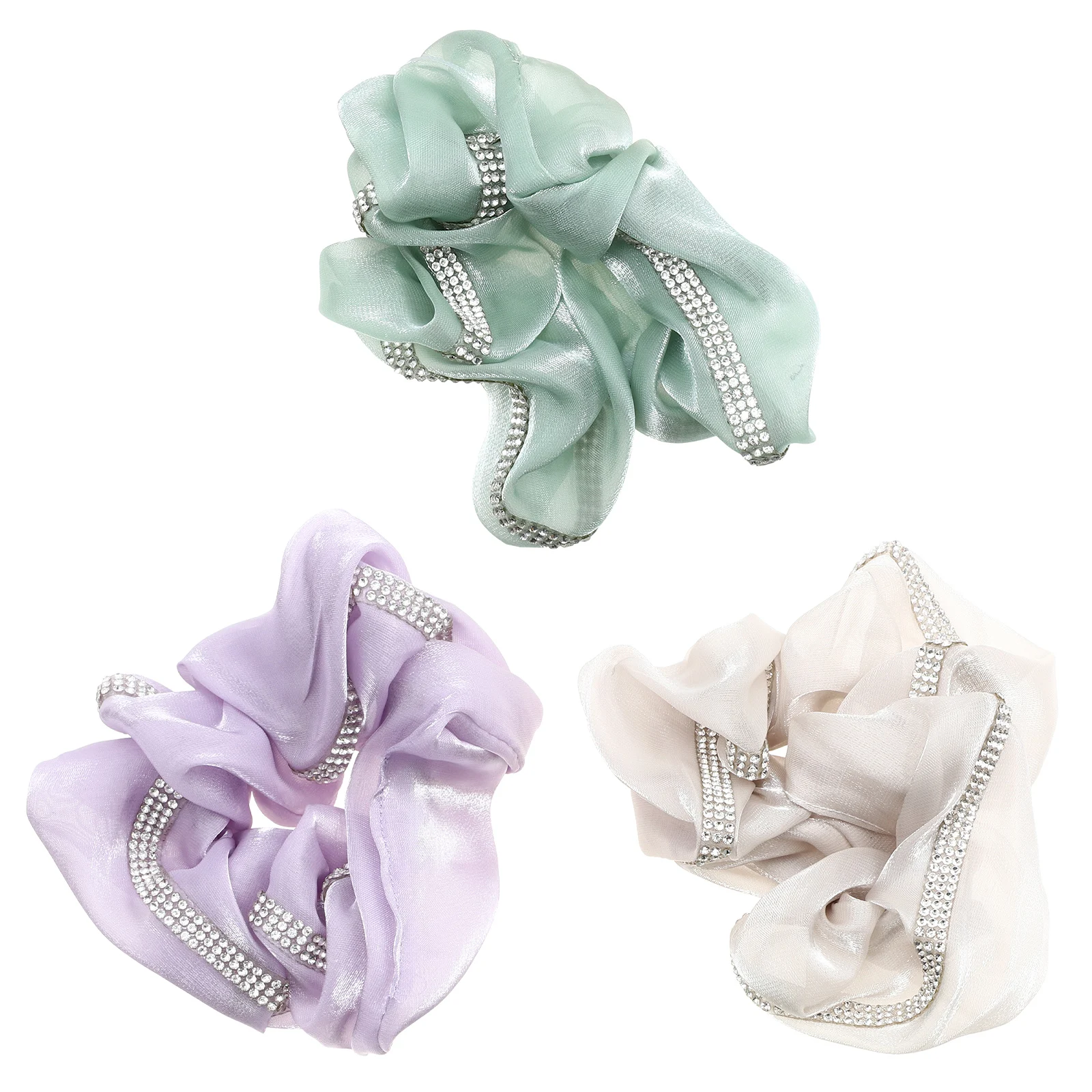 

3pcs Fashion Ropes Delicate Ponytail Holders Strong Durable Ties For Women Daily Party Hair Accessories Scrunchy