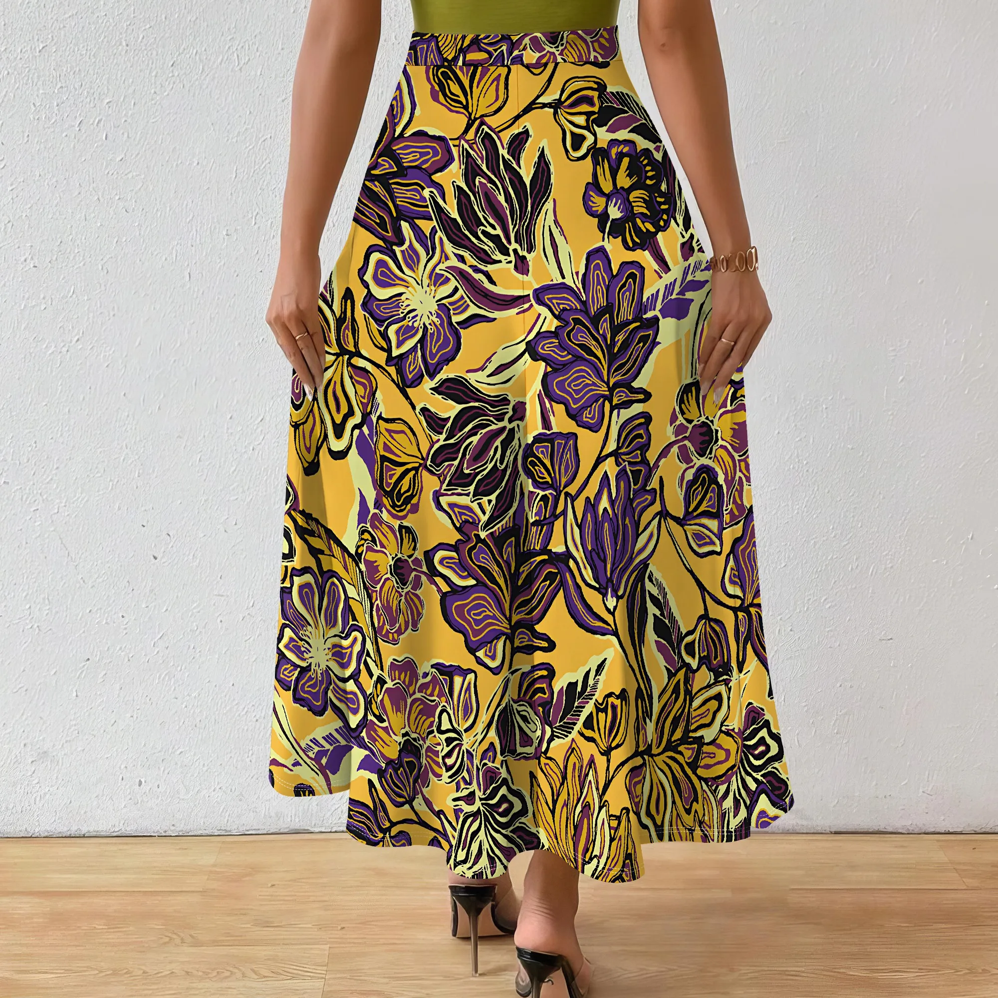 Women's  Sexy Loose Fashion Printed Hem Club Party Casual Vacation Long Skirt