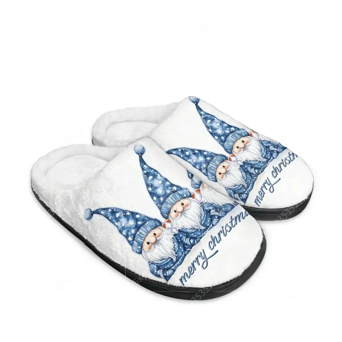 Christmas Blue Goblin Dwarf Button Snowman Home Cotton Slippers Mens Womens Teenager Plush Bedroom Keep Warm Custom Slipper