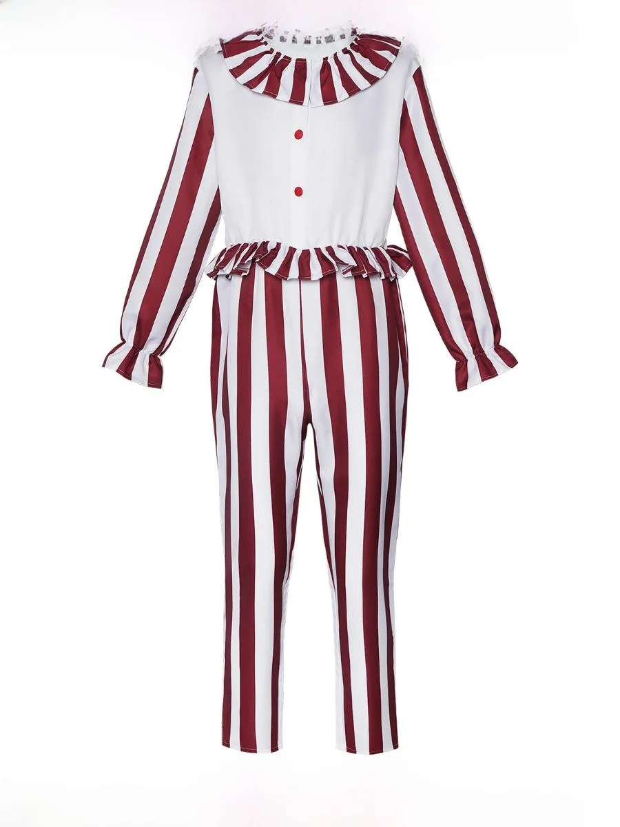 

Scary Movie Clown Suit loween Red Stripes Cosplay Stage Performance Costume Women's Traditional Chinese Clothing Stage Cos...