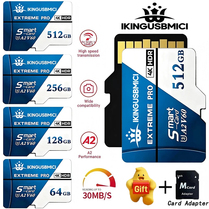 

Large Capacity Memory Card TF Cards Micro TF Card SD Cards 32GB 64GB 512GB A2 Dustproof Full HD for Driving Recorder Smartphone