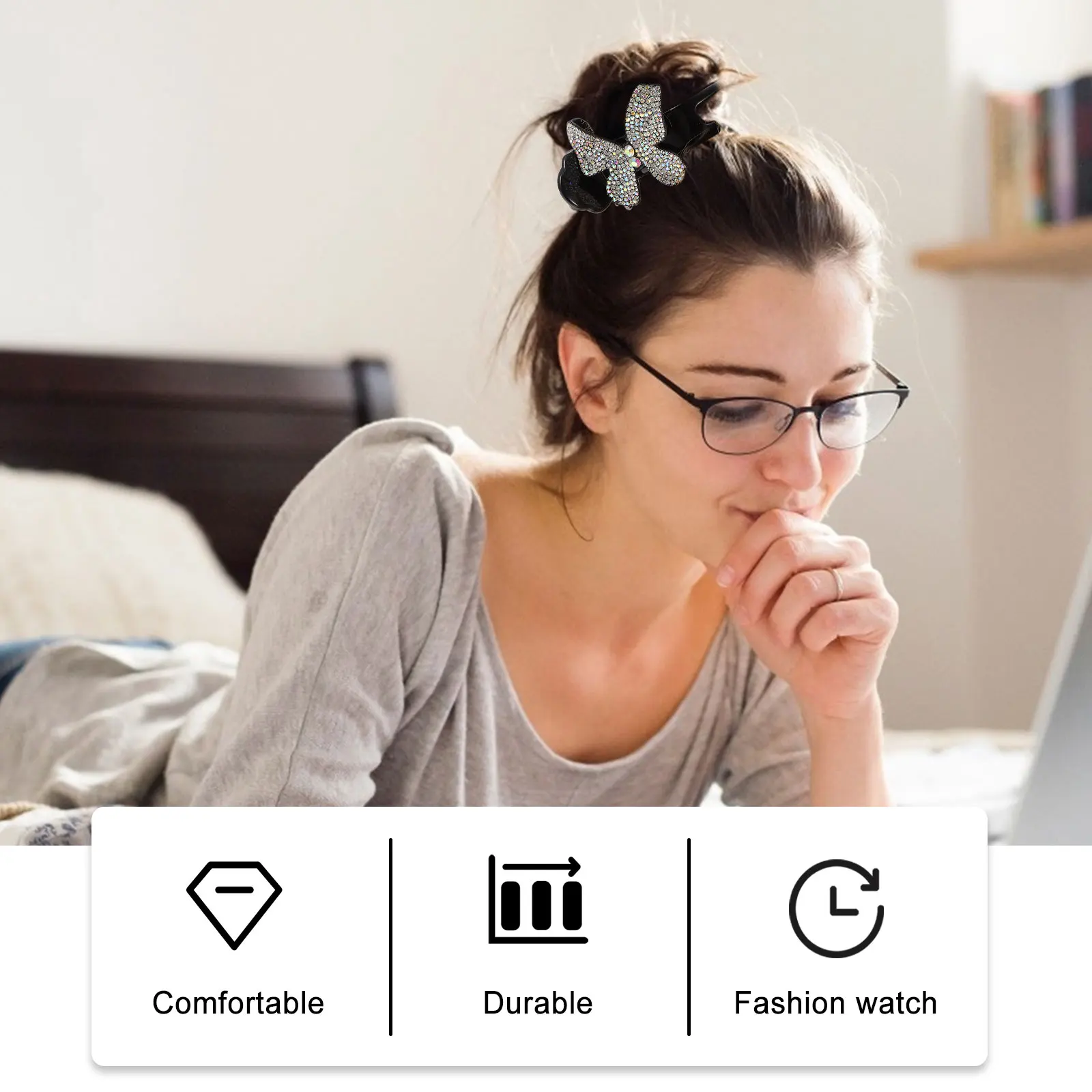 إكسسوارات حجر الراين مشبك كاجوال جميل بمخلب سباركلي لدبابيس كعكة الشعر السميك للفتيات والنساء وحفلات الزفاف للاستخدام اليومي للشعر