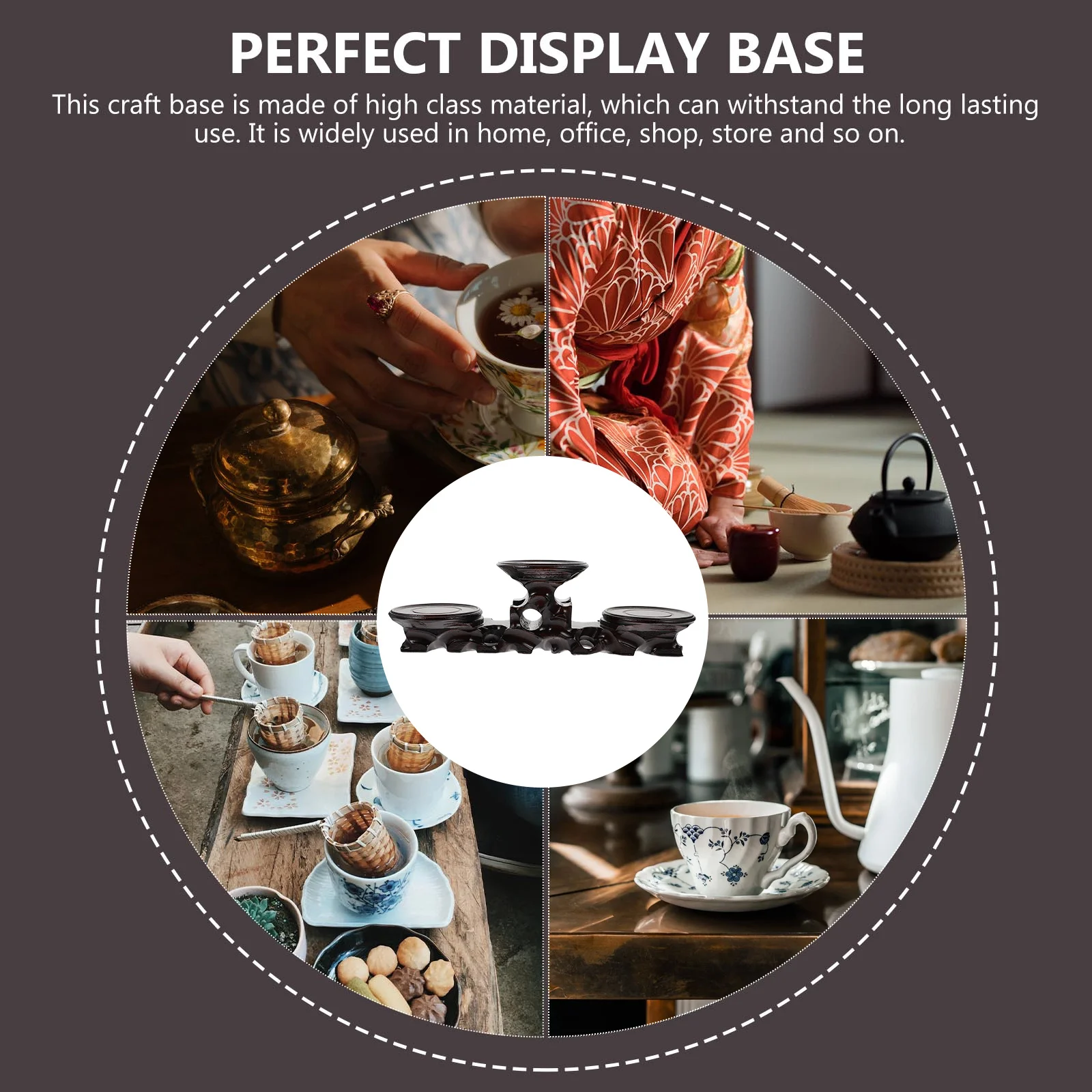 

Display Base Wooden Craft Stand for Jade Stone Carvings Purple Sand Teapot Holder Decorative Artware Storage Bracket