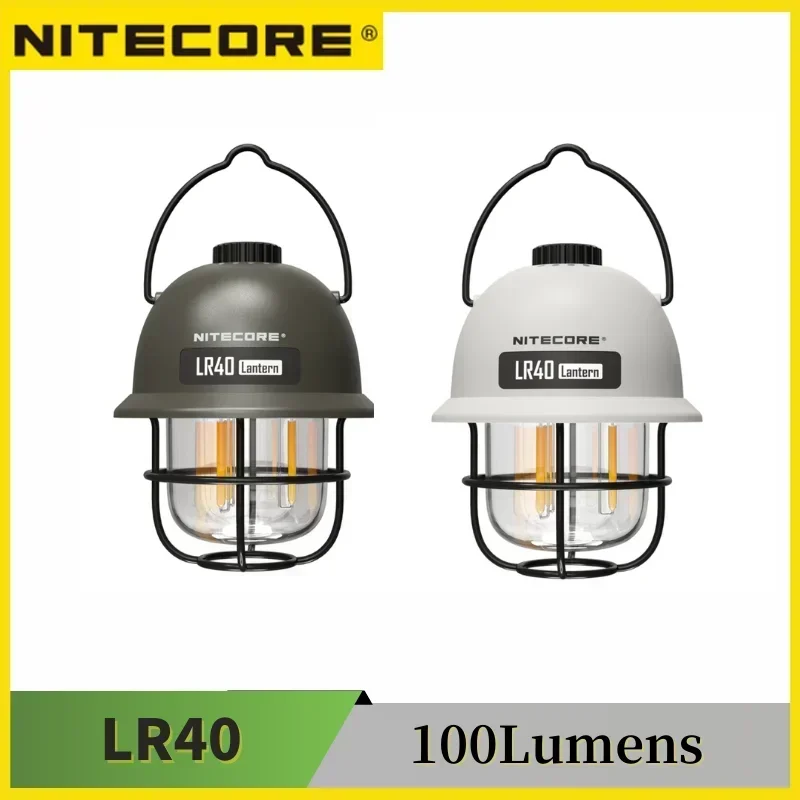 NITECORE LR40 USB-C Rechargeable Camping Lantern 100Lumens Runtime 65 Hours 3 Light Sources