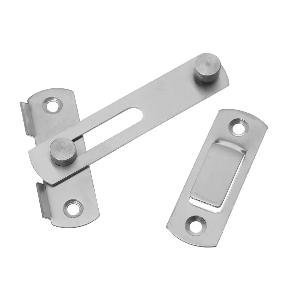 Stainless Steel Straight Lock Buckle Security Hasp Door Bolt Cabinet Catches Window Catch Lock Silent Gate Buckle Padlock Clasp