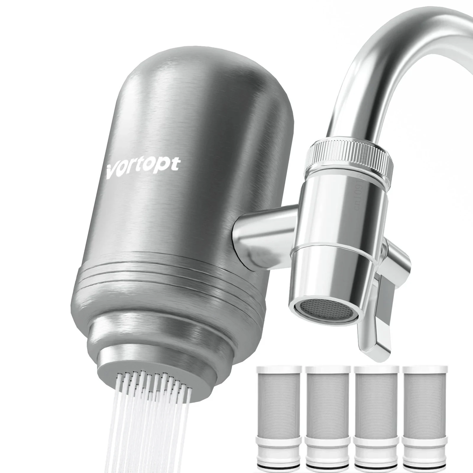 Stainless Steel Faucet Tap Water Filter Purifier System, NSF Certified Reduces Lead, Chlorine & Bad Taste Kitchen
