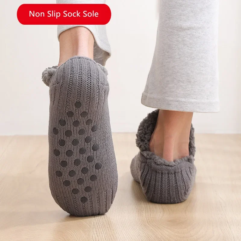 Winter Snow Socks Men Thicken Warm Home Bedroom Socks Slippers Women Non-Slip Foot Warmer Carpet Knitted Socks Calcetines Hombre